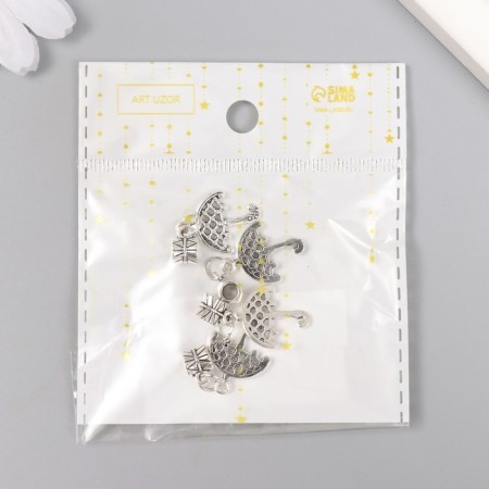 Bale with a suspension metal for creativity "Umbrella" silver 3.1 cm-4