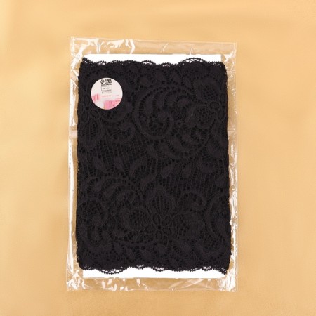 Lace elastic fabric, 190 mm × 2.7 ± 0.5 m, black color-3