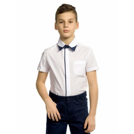 Short -sleeve shirt for Pelican boy, height 158 ​​cm, white color