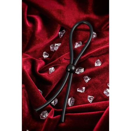 Lasso for Penis Toyfa A-Toys, with one bead, silicone, black color, 19.5 cm-5