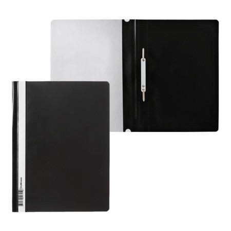 A4 180 μm folder, Erichkrause "Diamond Total Black", with embossing, transparent top, black