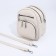 Bag-rug-rug on zipper, 3 outer pockets, long belt, milk color