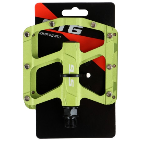 Pedals 9/16 STG B299, aluminum, prom. bearing, green color-1