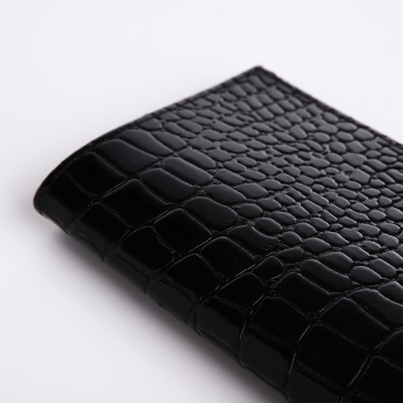 Passport cover, crocodile, black color-3