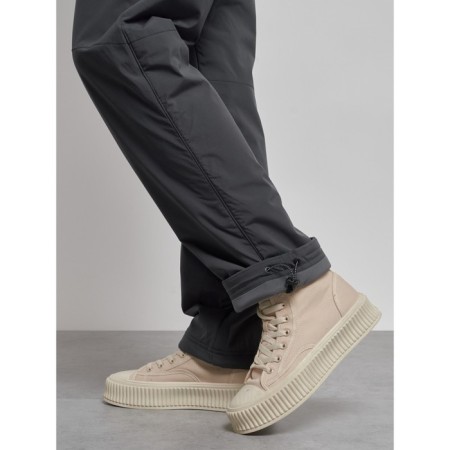 Warmed female trousers, size 42, gray color-16