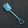 A dessert spoon made of stainless steel Magistro “shovel”, length 15.5 cm, rectangular shape, blue color is blue