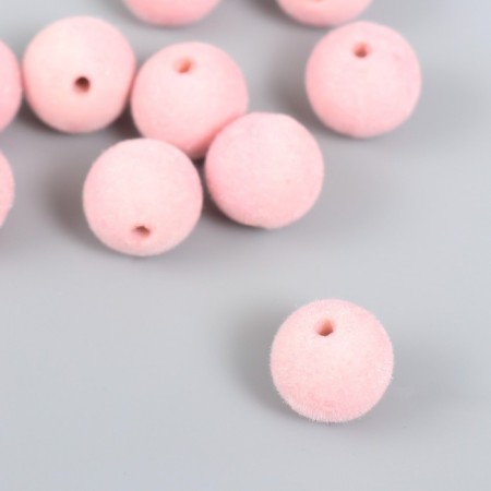 Beads for creativity velvet spraying "pink pastil" set 10 pcs d = 1.4 cm