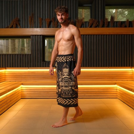 A towel for the bath "Real Man" Male Kilt 80x145 cm, 100 % HL, waffle leaf-3