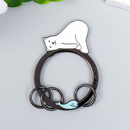 Breech-keyboard Metal "White Bear and Whale" Emal 5.7x4 cm-1