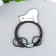 Breech-keyboard Metal "White Bear and Whale" Emal 5.7x4 cm