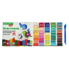 Plasticine 45 -ZV 630g Brauberg Kids, with a stack. High quality