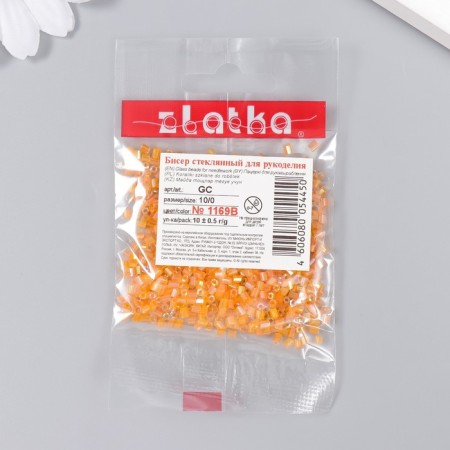 Zlatka beads 10/0, 10 g, No. 1169b T.Orange-2