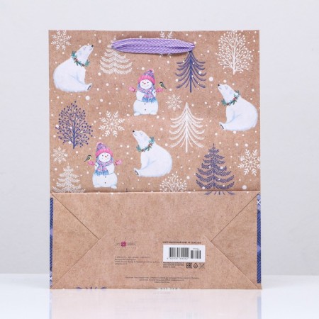 Gift package "White Bear and Snowman" 26 x 32 x 12 cm-3