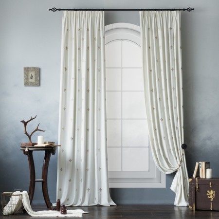 Set of curtains "Lilas", size 145 x 270 cm - 2 pcs, white color-1