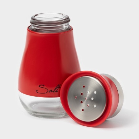 Glass Solonka "Shine", 5.5 × 5 × 11 cm, red color, inscription mix-3