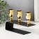 Summary metal for 3 candles "deco" black with gold 15.2x4.7x11 cm