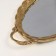 Standing interior polystone with a mirror "leaves" gold 23x41x5 cm