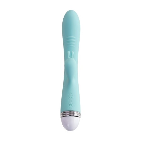 Flovetta by Toyfa Iris vibrator with clitoral stimulator, silicone, 22 cm, blue color-2