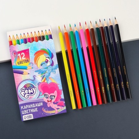 Color pencils, 12 colors, trihedral, my little pony-1