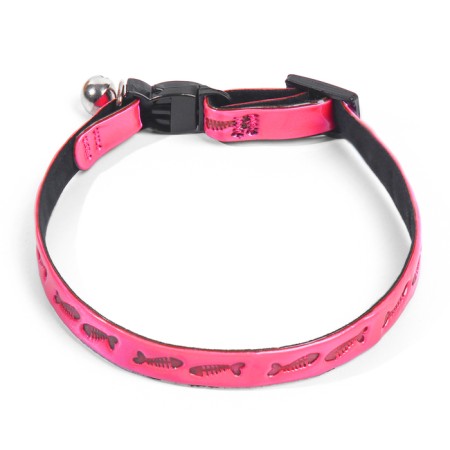 Fly collar with reflective coating "fish", 30 x 1 cm, pink-1