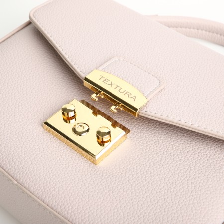 Women's bag on the valve, Textura, small size, beige color-9