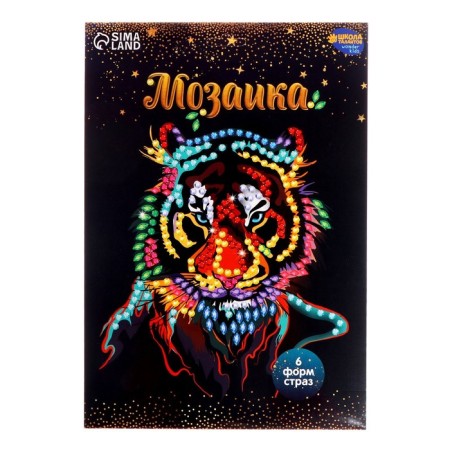 Mosaic with rhinestones "Tiger look." Set for creativity-3