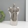 Ceramics candlestick for 1 candle "Angel" d = 3.5 cm silver 14x9.5x25 cm