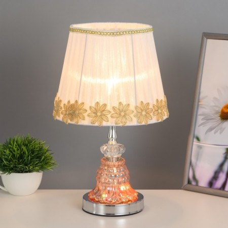 The desktop lamp with an RGB backlight "Arion" 1x40W E27 220V chrome 21x21x35 cm.-1