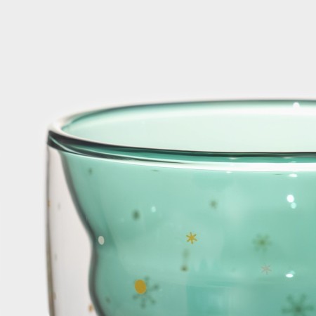 Glass mug with double walls and a Magistro “Christmas tree” lid, 250 ml-4
