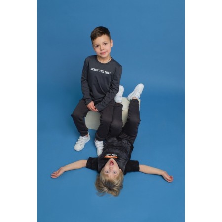 Children's T -shirt with Dl.ruk. KAFTAN "Trendy" R.38 (146-152), Gray-11