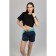 Women's shorts, size 48, dark blue color, turquoise