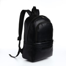 City backpack on a zipper, black color
