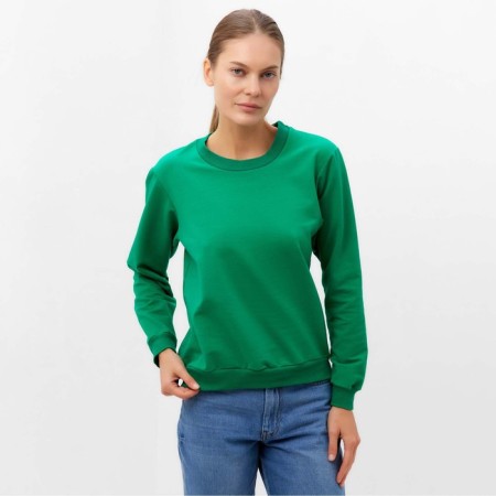 Sweatshirt is female, color is bright green, size 50