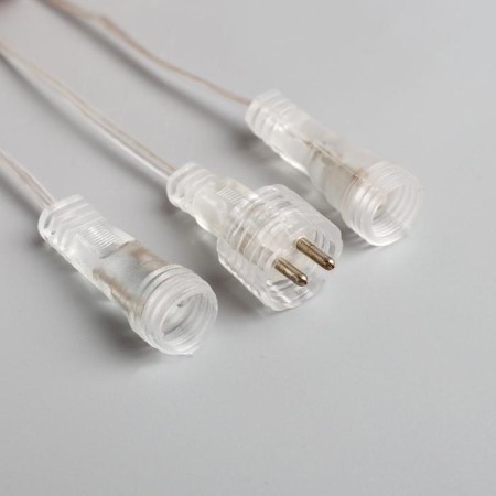 Garland “icicles rhyflated” 2.5 × 0.3 m, IP65, transparent thread, 192 LED, glow yellow with a drain effect, 12 V-6