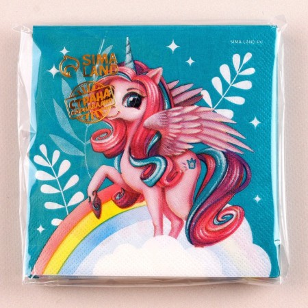 Paper napkins 25*25cm "Fairytale Unicorn" (set 20 pcs)-4