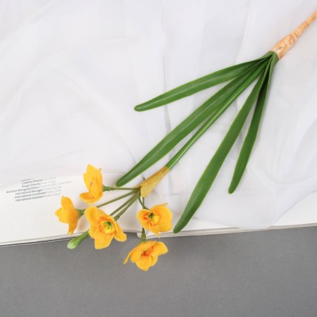 Artificial flowers "Narcissus Lux" Diam.usvetka-3.5cm, 38 cm, yellow