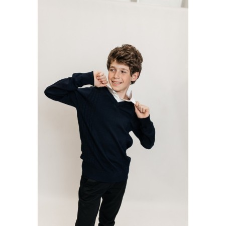 Jumper for boys, height 110-116 cm, dark blue color-8