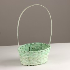 Wicker basket, 21x15x10xh38cm, green, bamboo
