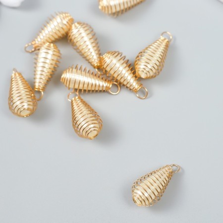Decor for creativity plastic "Pearl-fireplace spiral with loop" NR 10pcs 2.5x1.1x1.1 cm