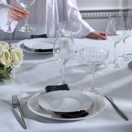 Set of plates Rococo, 6 pcs: d = 19 cm, white color, porcelain-7