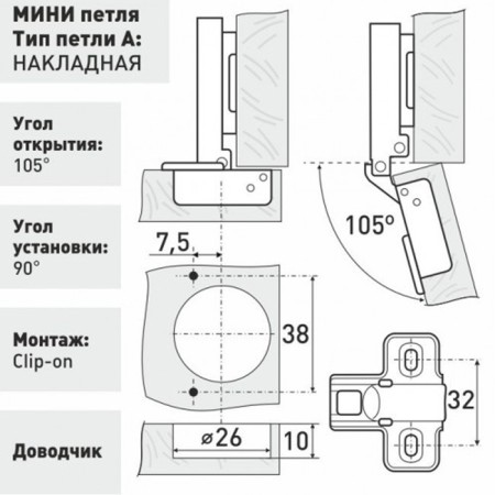 The loop is furniture, mini, with a closer Clip-on-1