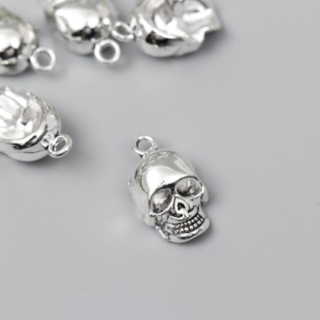 Decor metal for creativity "Skull" silver G324B971 2x1.1 cm