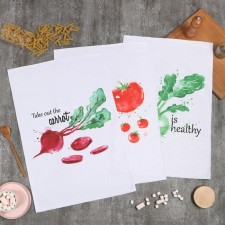 A set of kitchen towels of the “vegetables” 40x60 ± 3cm, 3 pcs, 100% PE