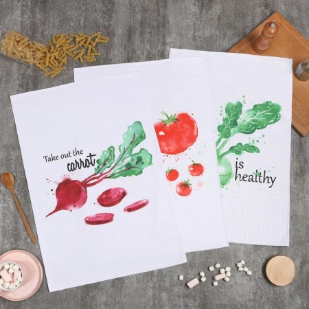 A set of kitchen towels of the “vegetables” 40x60 ± 3cm, 3 pcs, 100% PE