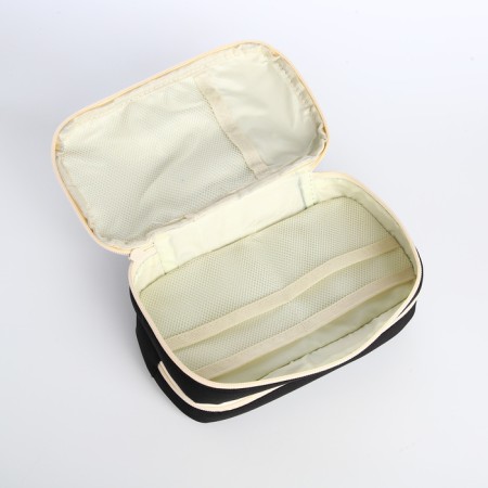 Cosmetic bag on lightning, black color-3