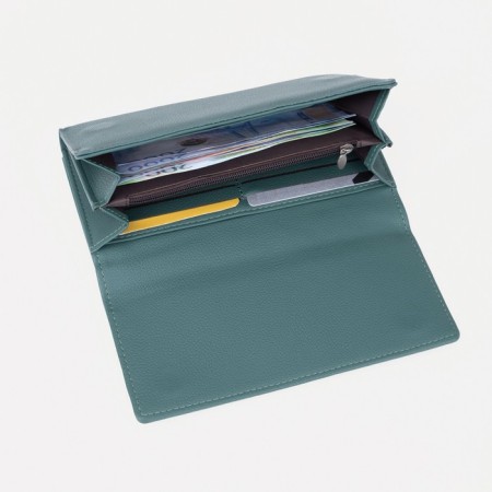 Women's wallet on magnets, green color-4