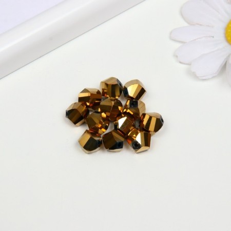 Busy glass, 10 mm, 12 pcs. gold-1