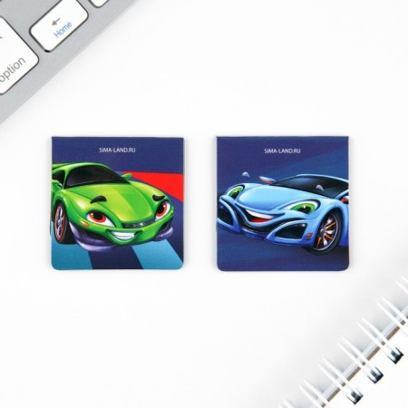Set of Notepad A6, 32 sheets, stickers, magnetic bookmarks "Cars"-9