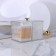 Organizer for storage "Flower", with a lid, 3 sections, 14 × 9 × 10.5 cm, the color is transparent/golden