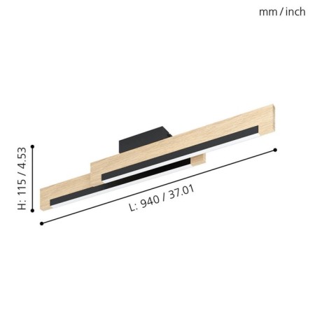 Camacho lamp, 2x10W Led, 3000k, 2600lm, black color-2